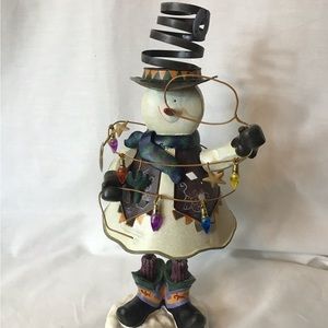 Cowboy snowman tea light candle